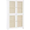 Lundia Classic cabinet w/ rattan doors, 84 x 149 cm, white lacquered