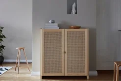 Lundia Classic cabinet w/ rattan doors, 104 x 109 cm, natural