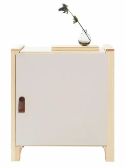 Lundia Classic nightstand with door, low, pine - cashmere