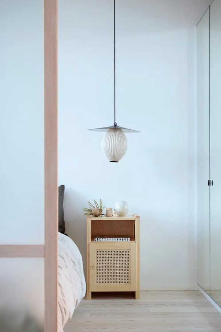 Lundia Classic nightstand with door, pine - rattan