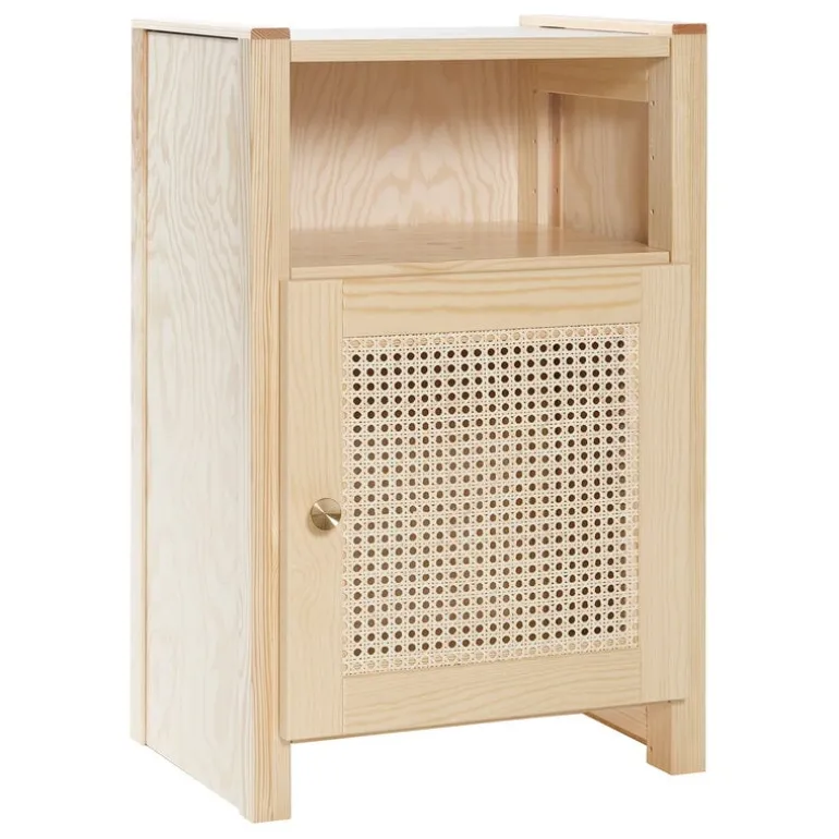 Lundia Classic nightstand with door, pine - rattan