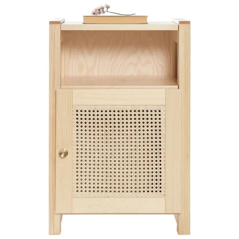 Lundia Classic nightstand with door, pine - rattan