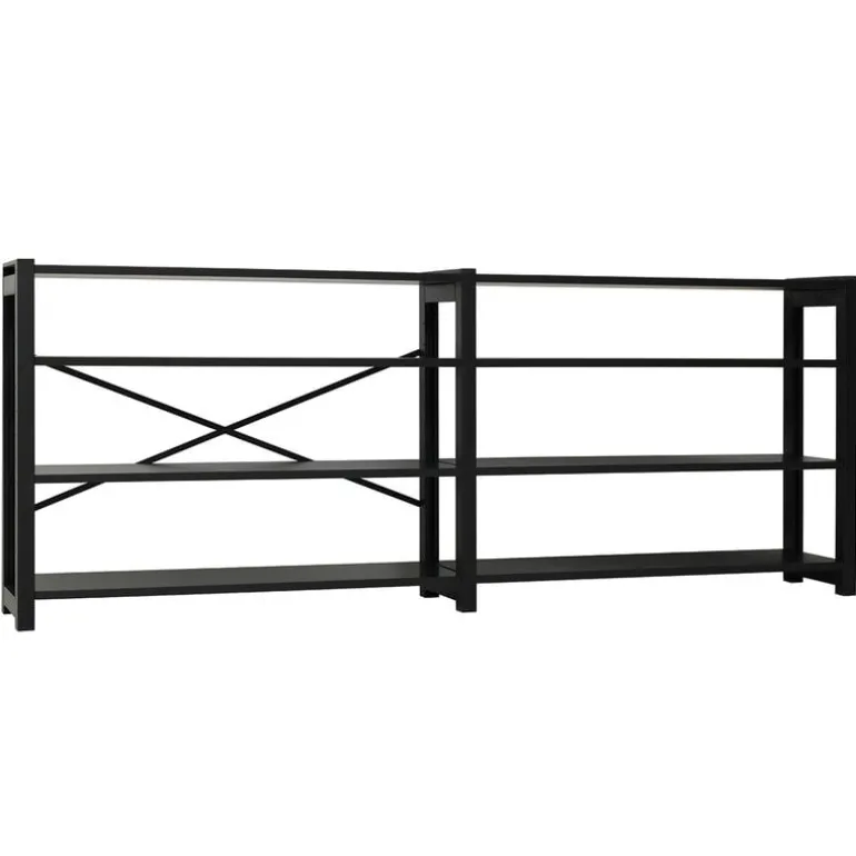 Lundia Classic open shelf, double, 204 cm, black