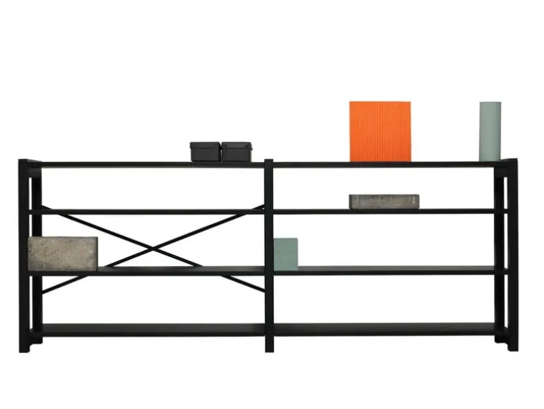 Lundia Classic open shelf, double, 204 cm, black