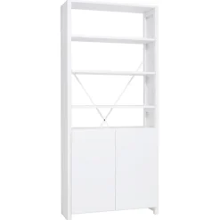 Lundia Classic shelf with doors, high, white
