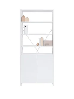 Lundia Classic shelf with doors, high, white