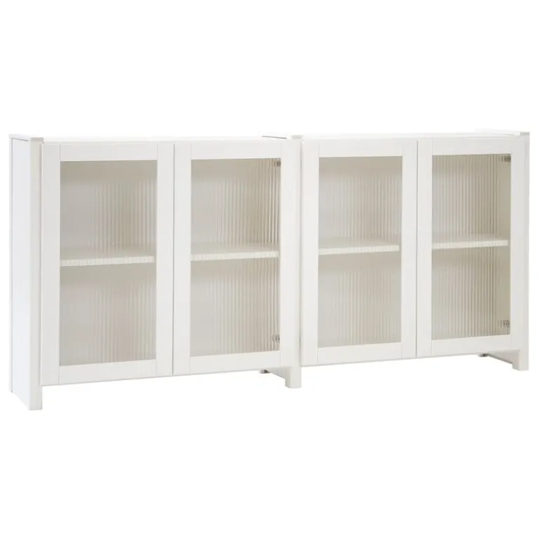 Lundia Classic sideboard with reeded glass doors, white lacquered