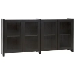 Lundia Classic sideboard with reeded glass doors, black lacquered