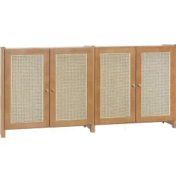 Lundia Classic sideboard w/ rattan doors, brown lacquered