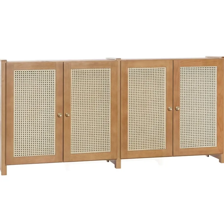 Lundia Classic sideboard w/ rattan doors, brown lacquered