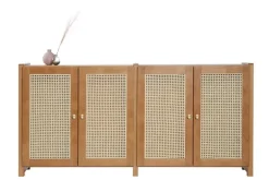 Lundia Classic sideboard w/ rattan doors, brown lacquered