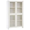 Lundia Classic vitrine, reeded glass, 84 x 149 cm, white lacquered