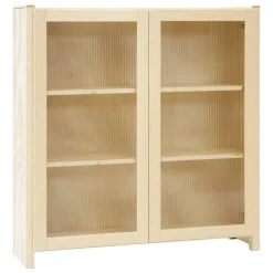 Lundia Classic vitrine, reeded glass, 104 x 109 cm, natural