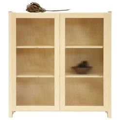 Lundia Classic vitrine, reeded glass, 104 x 109 cm, natural