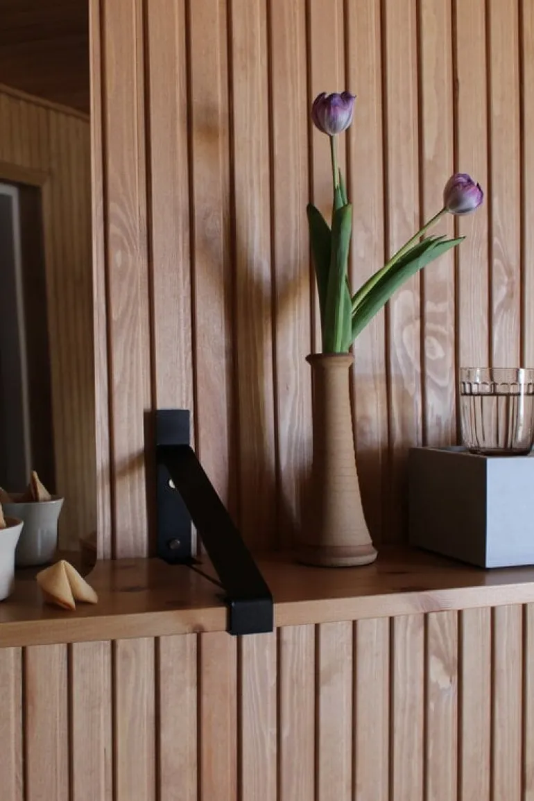 Lundia Classic wall shelf, 2 pcs, black - brown