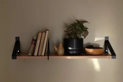 Lundia Classic wall shelf, 80 x 30 cm, black - brown