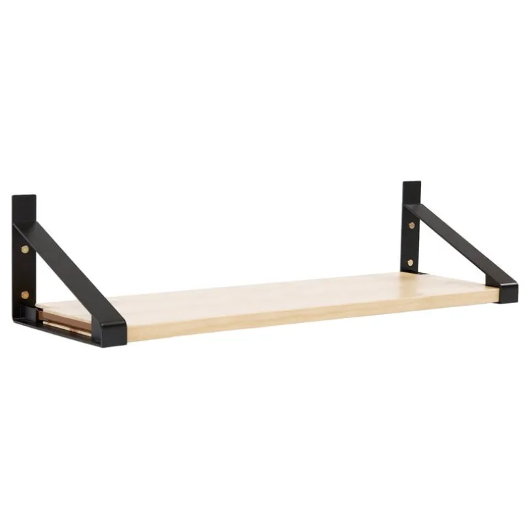 Lundia Classic wall shelf, 80 x 30 cm, black - natural