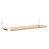 Lundia Classic wall shelf, 100 x 30 cm, white - brown lacquered pine