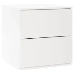 Lundia Fuuga nightstand with two drawers, white
