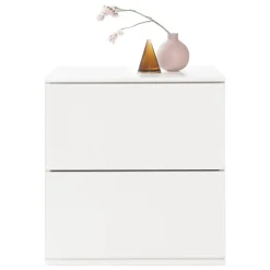 Lundia Fuuga nightstand with two drawers, white