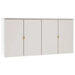 Lundia Fuuga sideboard, 128 cm, wall mounting, cashmere – brass
