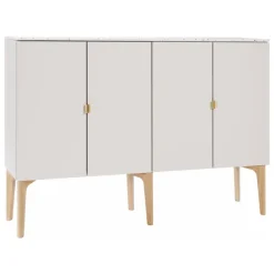 Lundia Fuuga sideboard, 128 cm, cashmere - Terrazzo - oak - brass