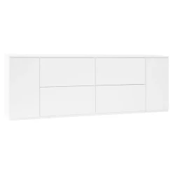 Lundia Fuuga sideboard, 192 cm, drawers and vertical doors, white