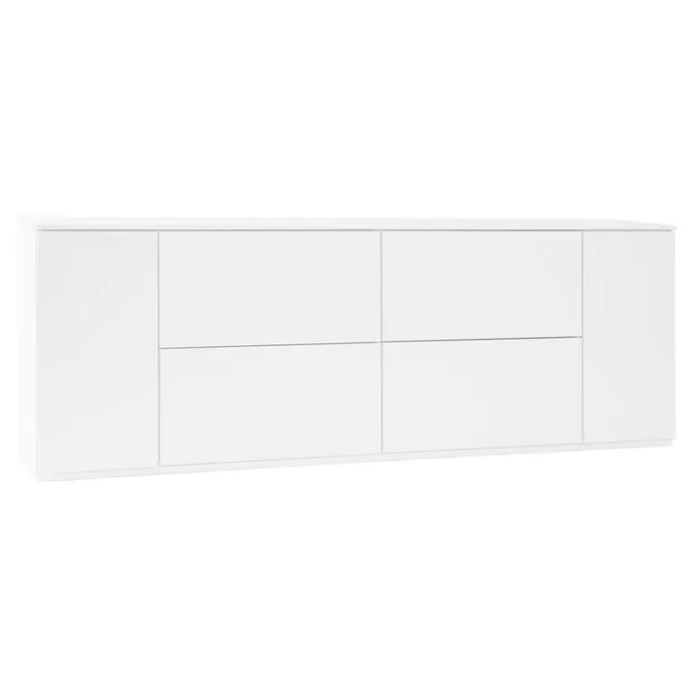 Lundia Fuuga sideboard, 192 cm, drawers and vertical doors, white