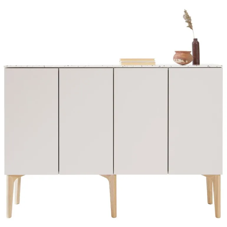 Lundia Fuuga sideboard, 128 cm, cashmere - Terrazzo - oak