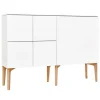 Lundia Fuuga sideboard, 128 cm, white - oak