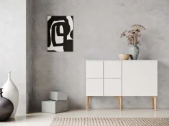 Lundia Fuuga sideboard, 128 cm, white - oak