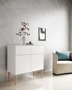 Lundia Fuuga sideboard, 96 cm, white - oak