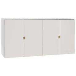 Lundia Fuuga sideboard, 128 cm, wall mounting, cashmere-Terrazzo-brass