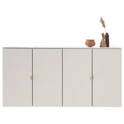 Lundia Fuuga sideboard, 128 cm, wall mounting, cashmere-Terrazzo-brass