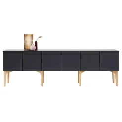 Lundia Fuuga TV table with doors, black - oak