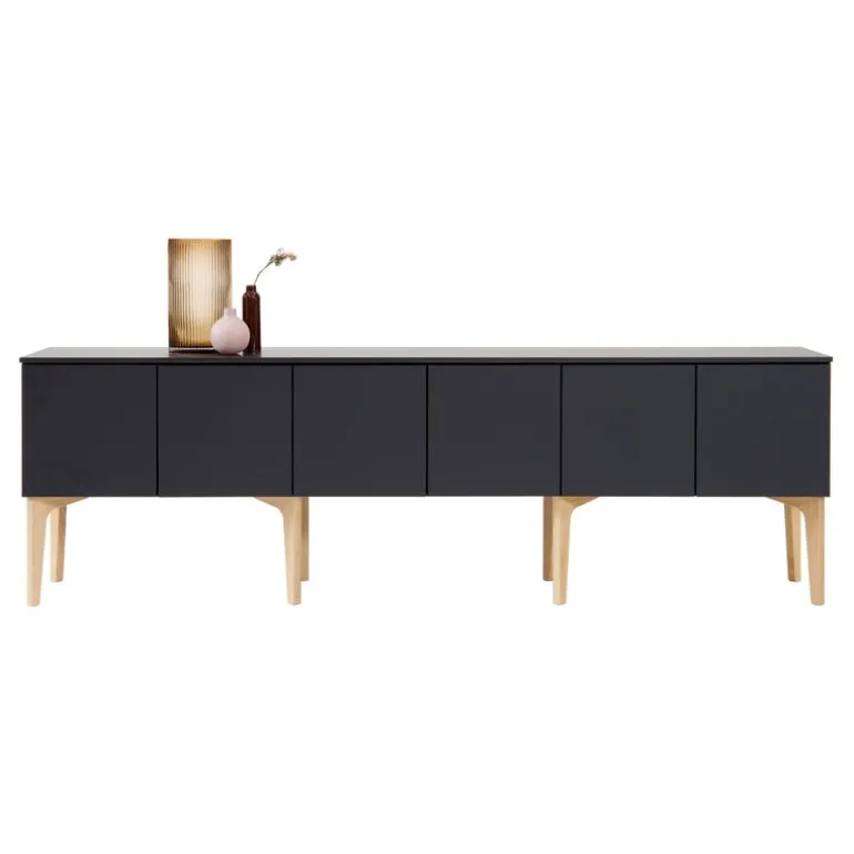 Lundia Fuuga TV table with doors, black - oak