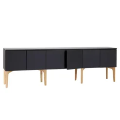 Lundia Fuuga TV table with doors, black - oak