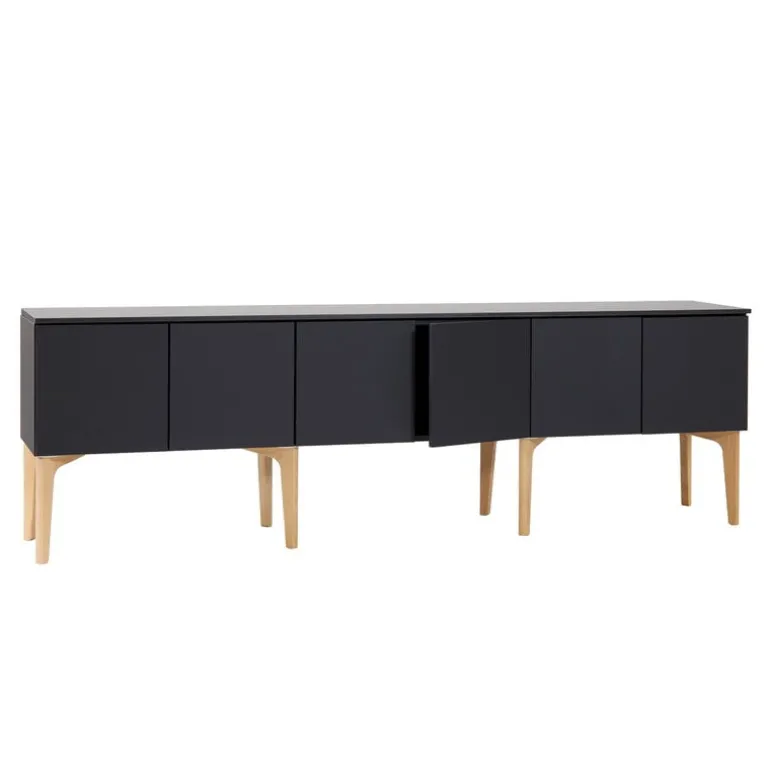 Lundia Fuuga TV table with doors, black - oak