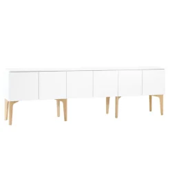 Lundia Fuuga TV table with doors, white - oak