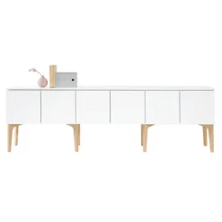 Lundia Fuuga TV table with doors, white - oak
