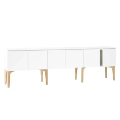 Lundia Fuuga TV table with doors, white - oak