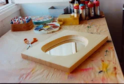 Lundia Knot wall mirror, pine