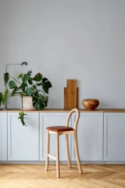 Made by Choice Goma bar chair, natural - cognac leather