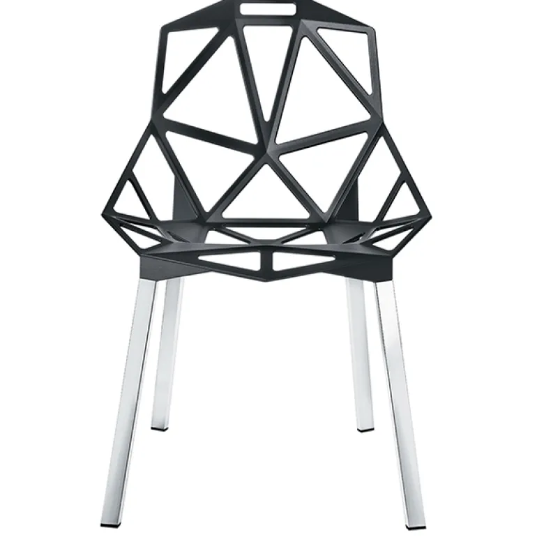 Magis Chair_One, anthracite - polished aluminium legs