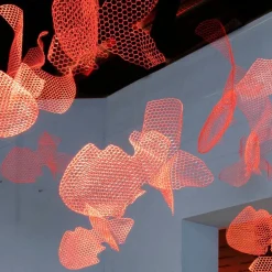 Magis Fish sculpture, small, fluorescent red