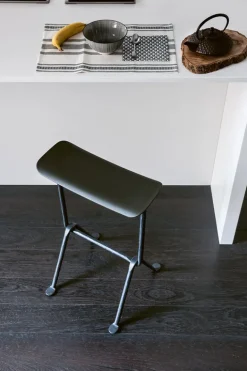 Magis Officina bar stool, medium, galvanized, black