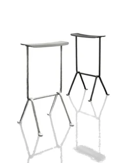 Magis Officina bar stool, medium, galvanized, black