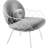 Magis Pina lounge chair, white steel frame, grey seat