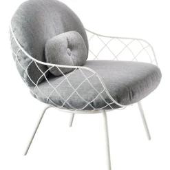 Magis Pina lounge chair, white steel frame, grey seat