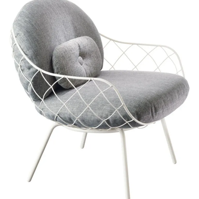 Magis Pina lounge chair, white steel frame, grey seat